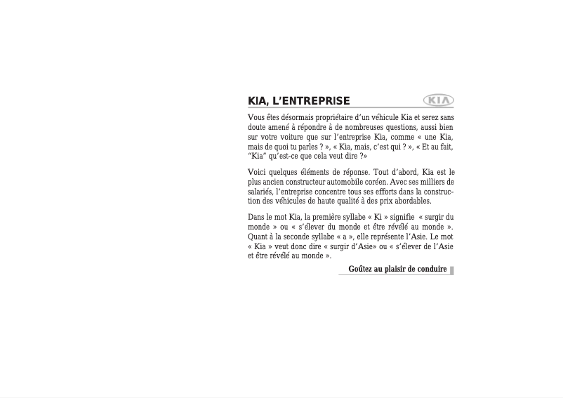 Page n°1 - Manuel utilisateur Kia Cerato (2006)