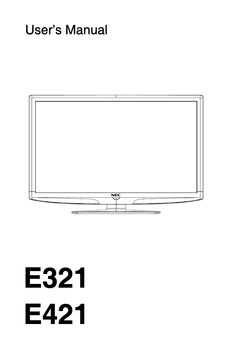 Página 1 del manual Manual de usuario NEC E321