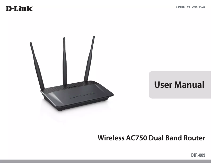 Page 1 de la notice Manuel utilisateur D-Link DIR-809