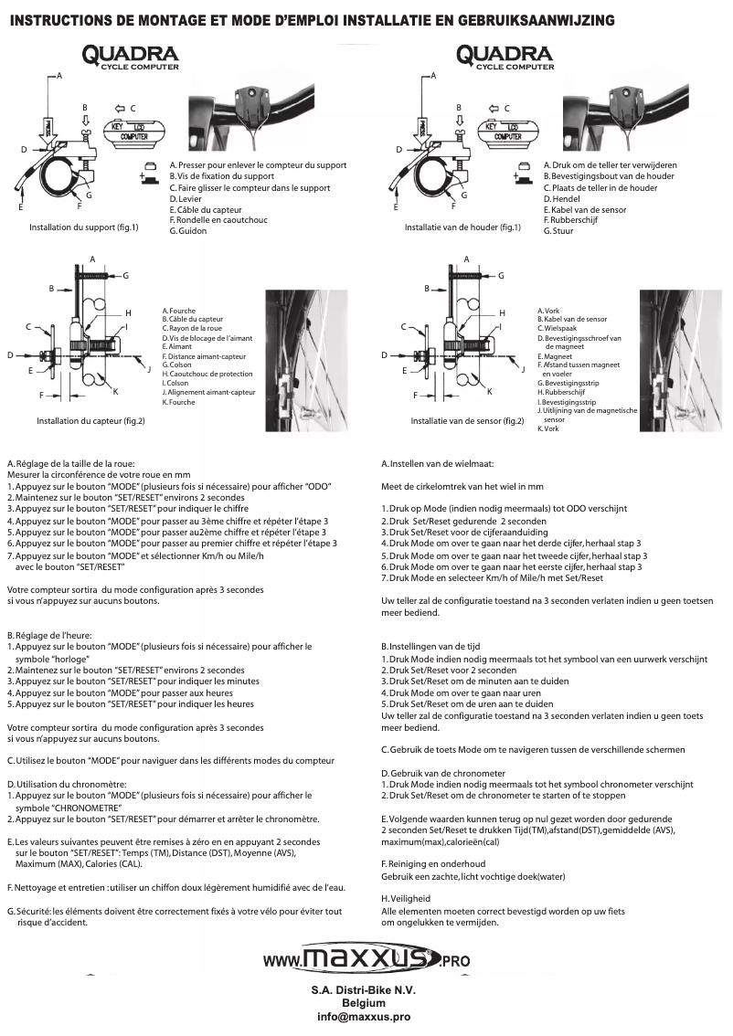 Page n°1 - Manuel utilisateur Maxxus Quadra