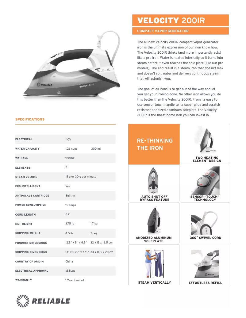 Image de la première page du manuel de l'appareil 200IR