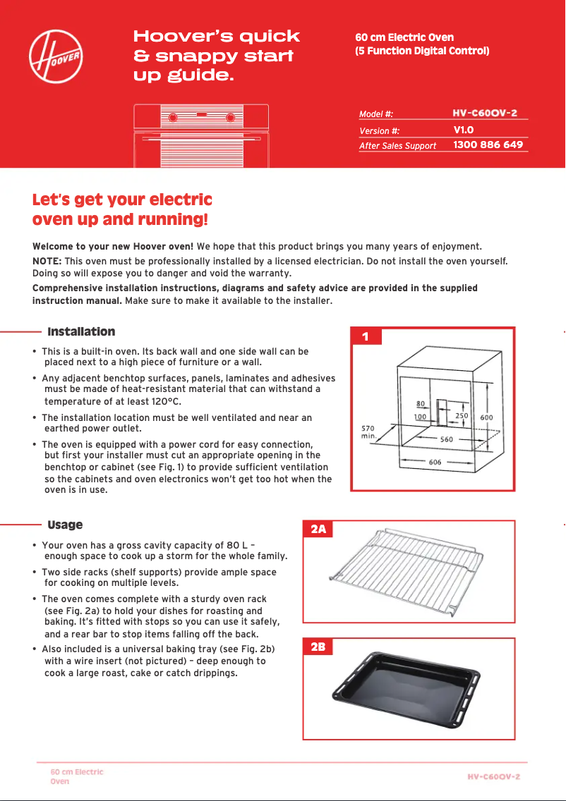 Page 1 of the manual User Manual Hoover HV-C60OV-2W