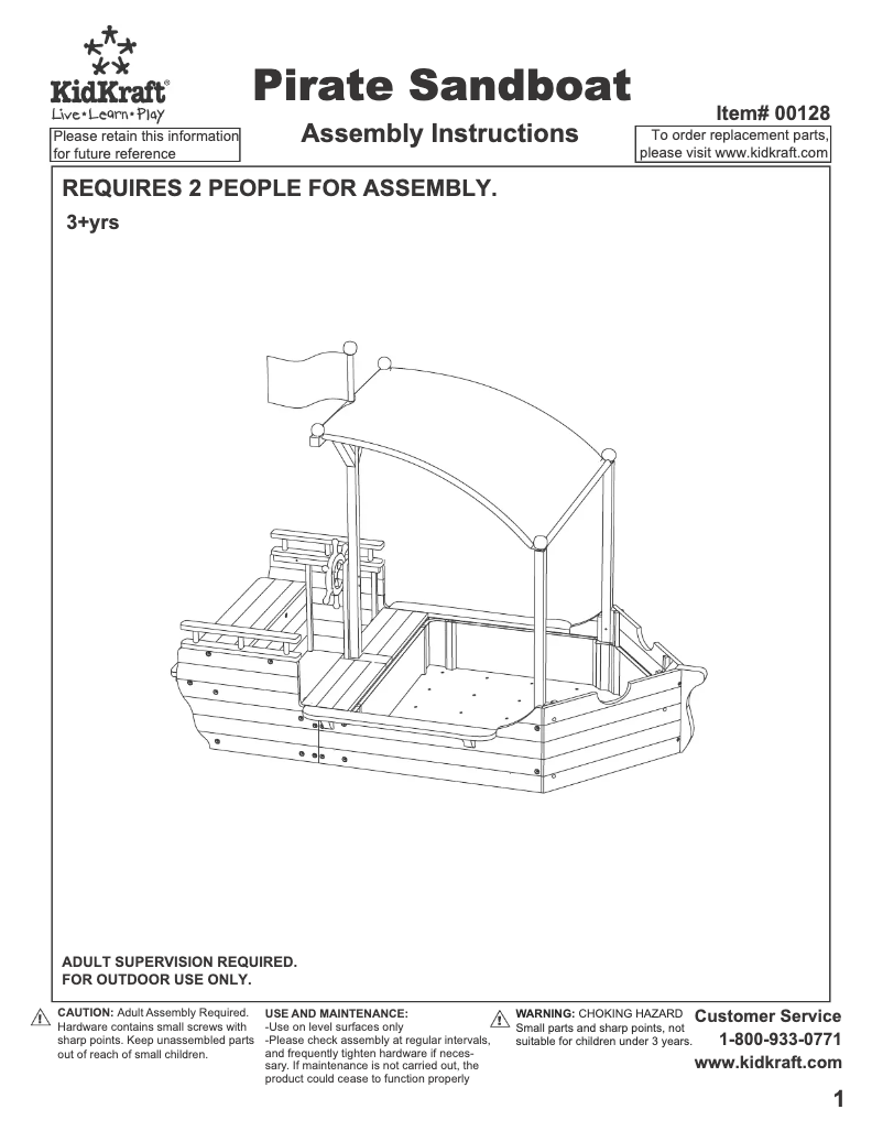 Page n°1 - Manuel utilisateur KidKraft Pirate Sandboat