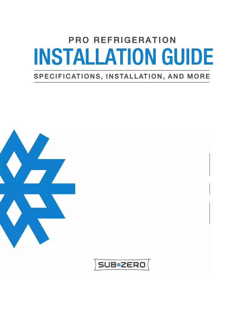 Page 1 de la notice Guide d'installation Sub-Zero PRO4850