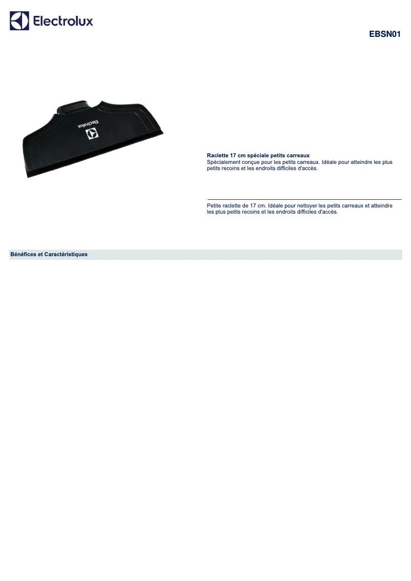 Page n°1 - Manuel utilisateur Electrolux EBSN01