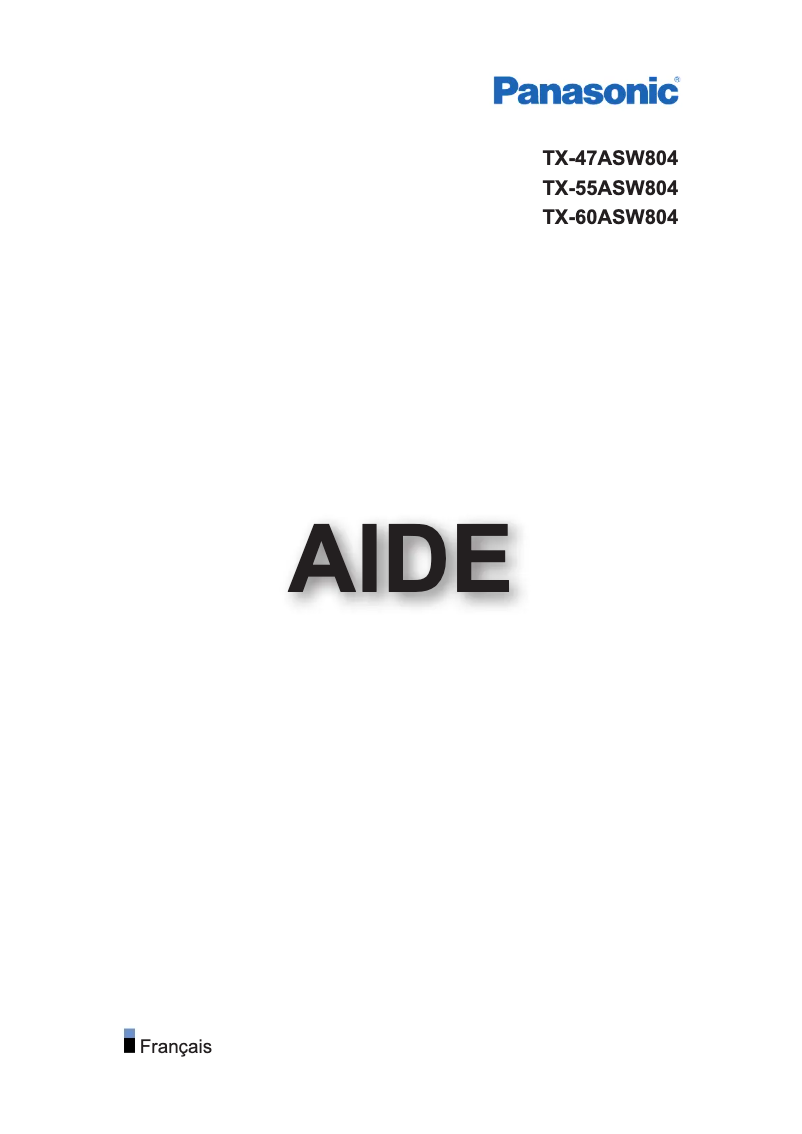 Image de la première page du manuel de l'appareil Viera TX-47ASW804