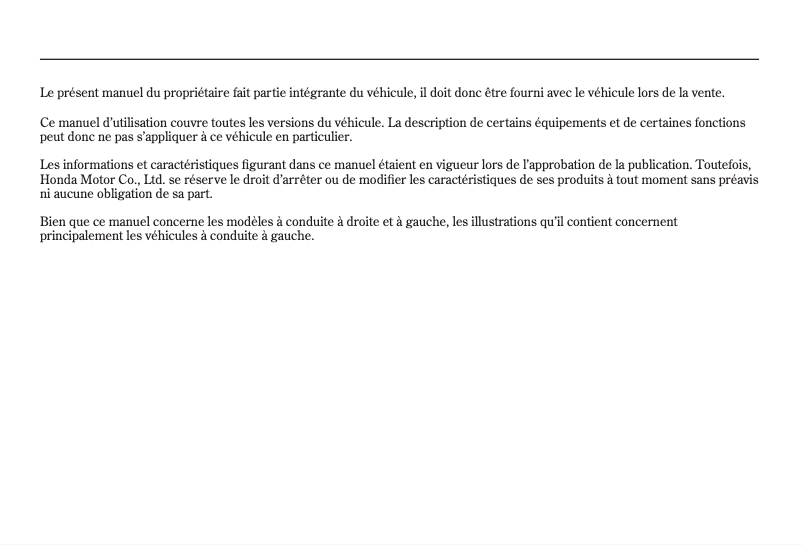 Page 1 de la notice Manuel utilisateur Honda Jazz (2015)