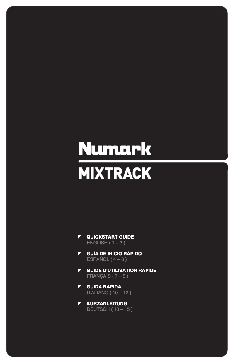 Page 1 de la notice Manuel utilisateur Numark Mixtrack