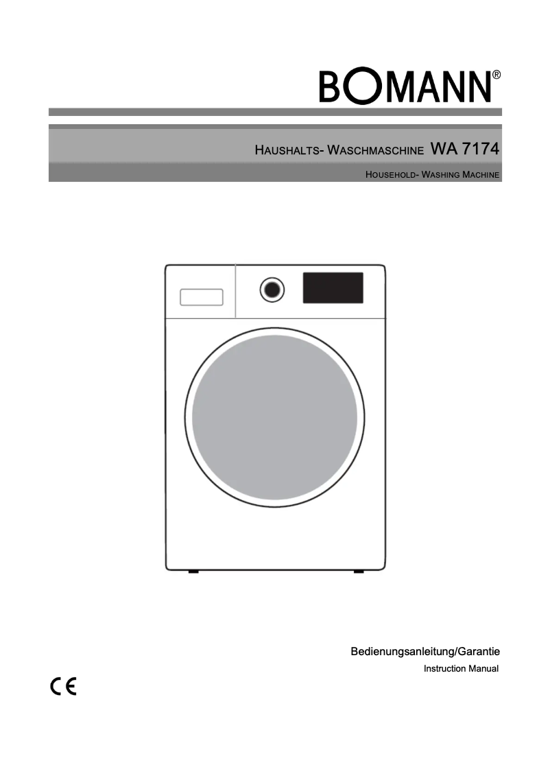 Page 1 de la notice Manuel utilisateur Bomann WA 7174