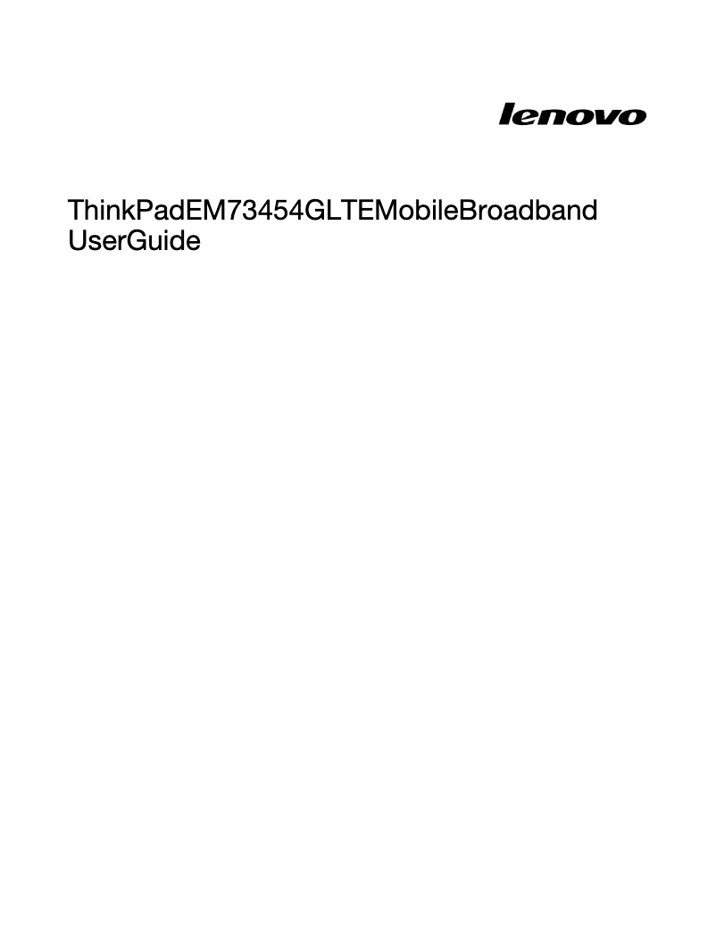 Página 1 del manual Manual de usuario Lenovo ThinkPad EM7345 (LTE/HSPA+)