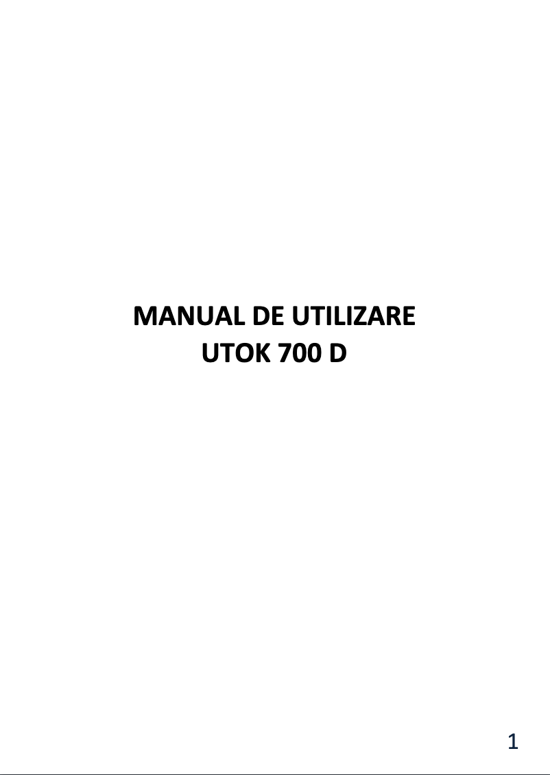 Page 1 de la notice Manuel utilisateur UTOK 700D