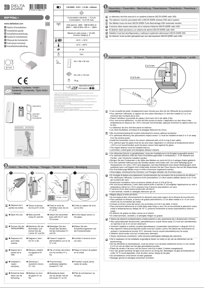 Image de la première page du manuel de l'appareil Tyxal+ DCP