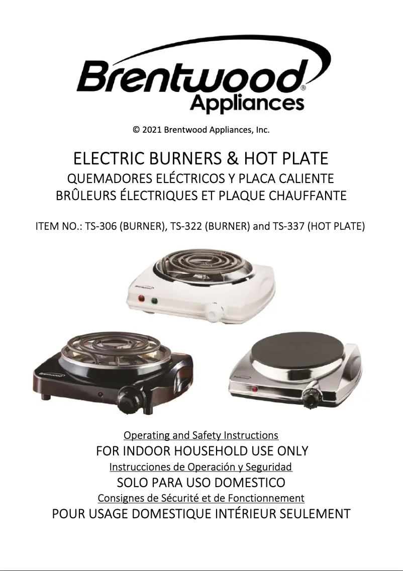 Página 1 del manual Manual de usuario Brentwood TS-322
