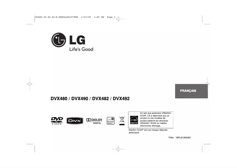 Page n°1 - Manuel utilisateur LG DVX482