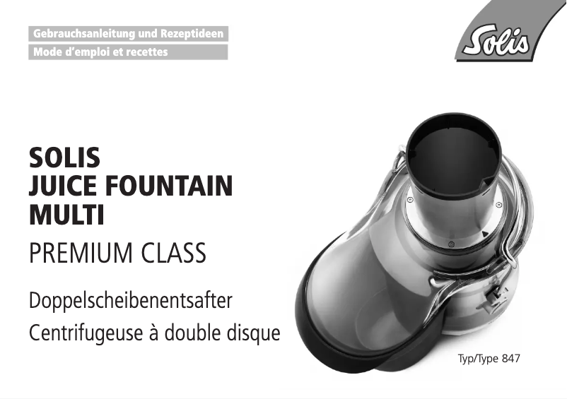 Image de la première page du manuel de l'appareil Juice Fountain Pro Type 843