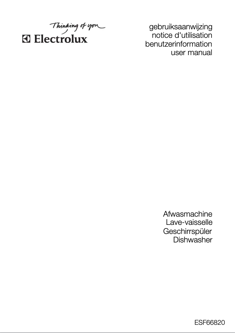 Page n°1 - Manuel utilisateur Electrolux ESF 66820
