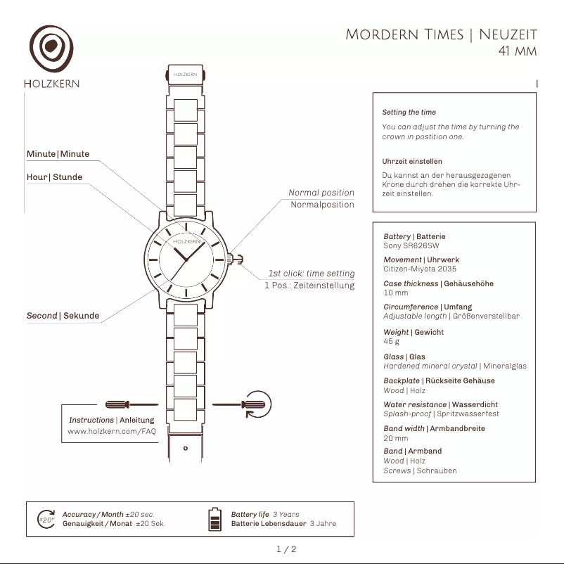 Page n°1 - Manuel utilisateur Holzkern Charles