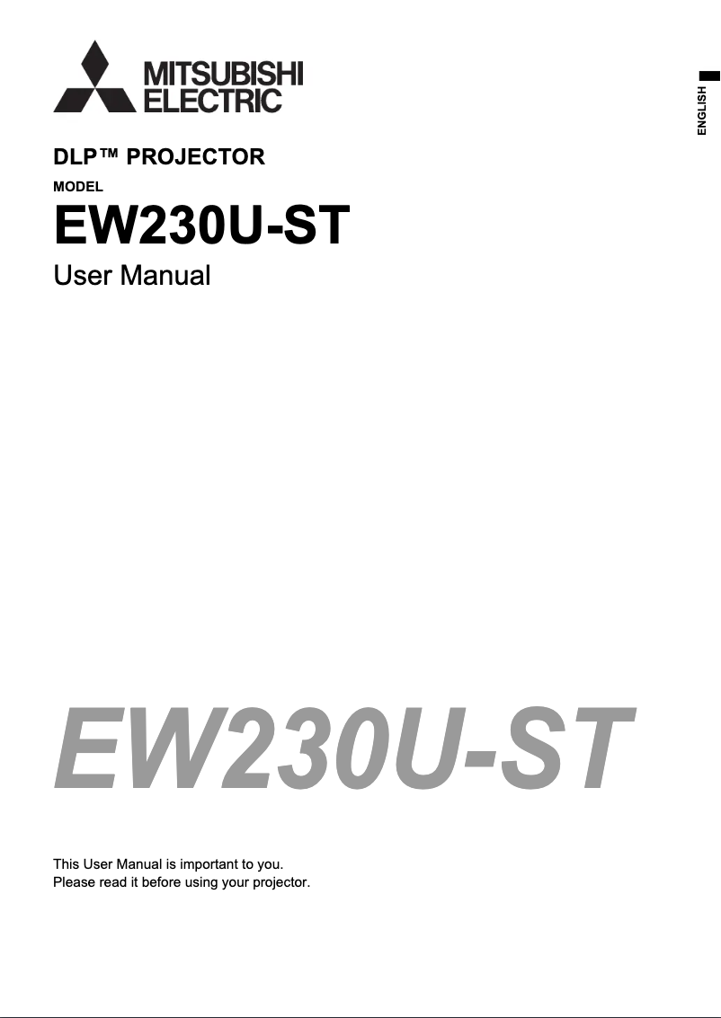 Page 1 de la notice Manuel utilisateur Mitsubishi EW230U-ST