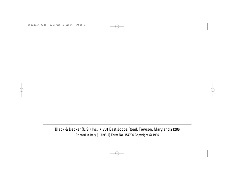 Image de la première page du manuel de l'appareil 5022K