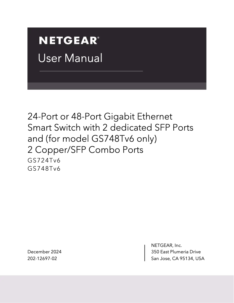 Page 1 de la notice Manuel utilisateur Netgear GS724T