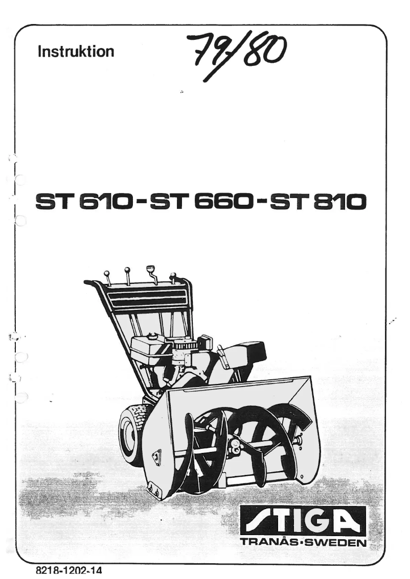 Page 1 de la notice Manuel utilisateur Stiga ST 660