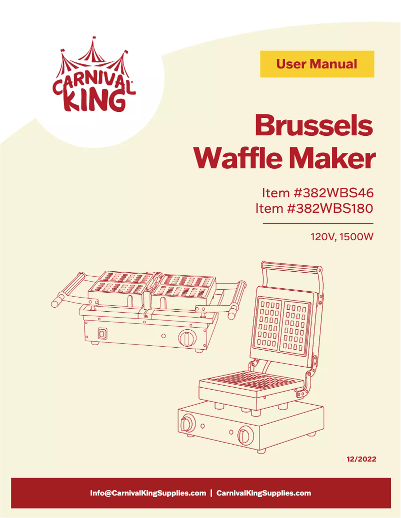 Page n°1 - Manuel utilisateur Carnival King WBS180