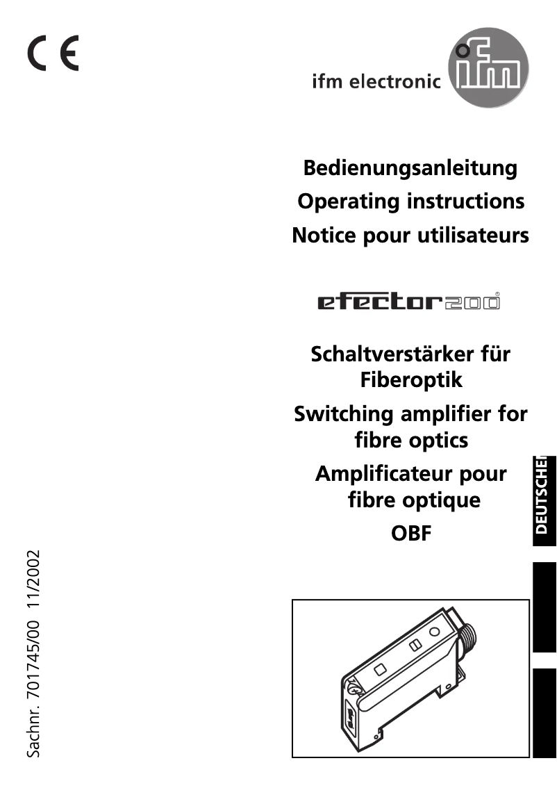 Page n°1 - Manuel utilisateur IFM OB5029