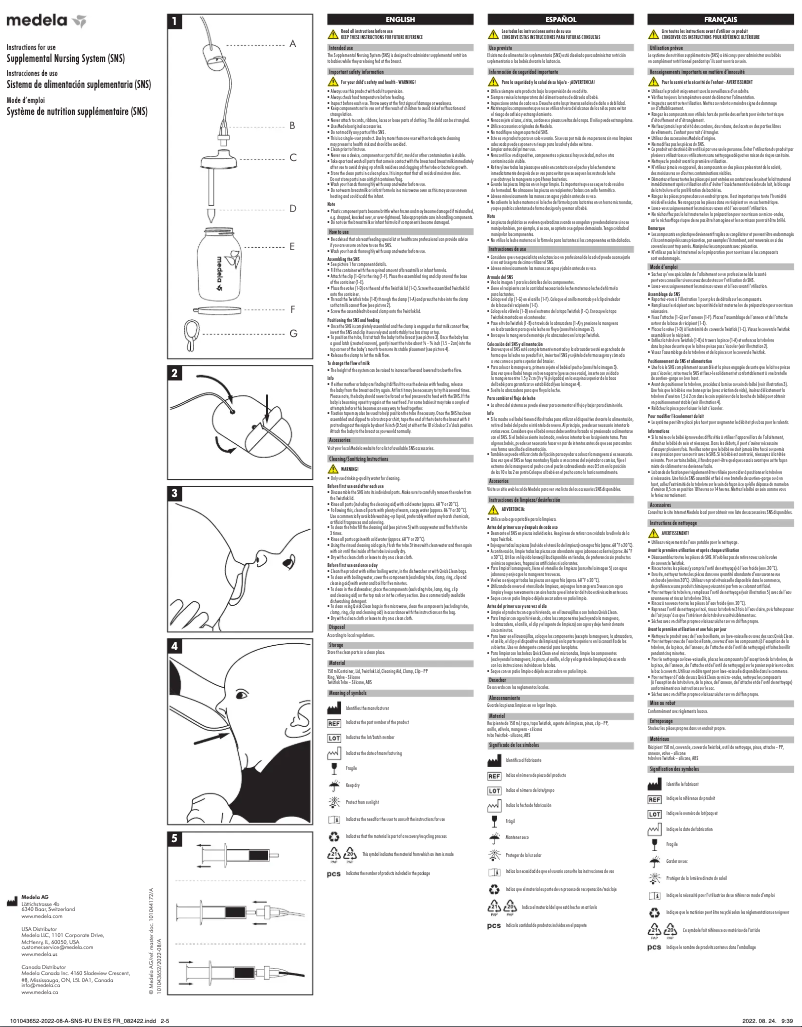Página 1 del manual Manual de usuario Medela Supplemental Nursing System (SNS)