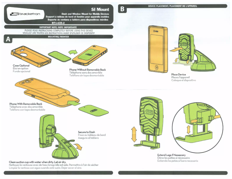Page n°1 - Manuel utilisateur Bracketron SI Mount