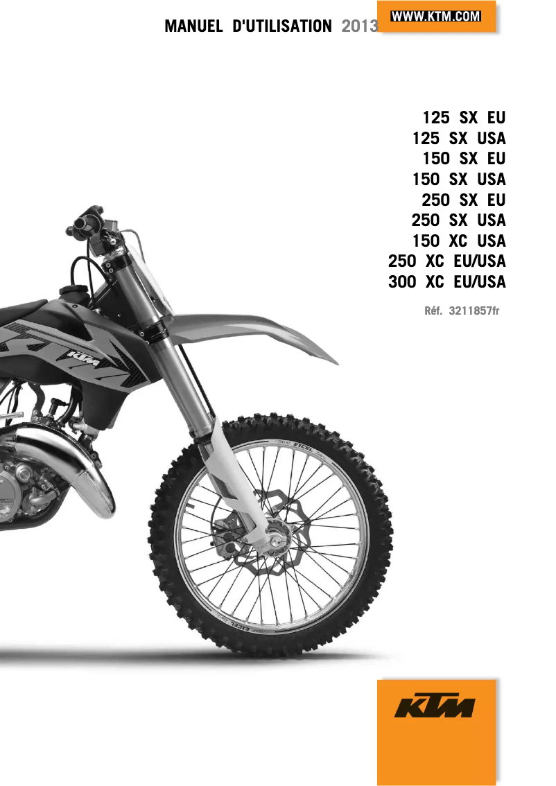 Page n°1 - Manuel utilisateur KTM 125 SX (2013)