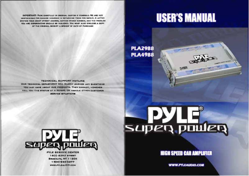 Página 1 del manual Manual de usuario Pyle PLA4988