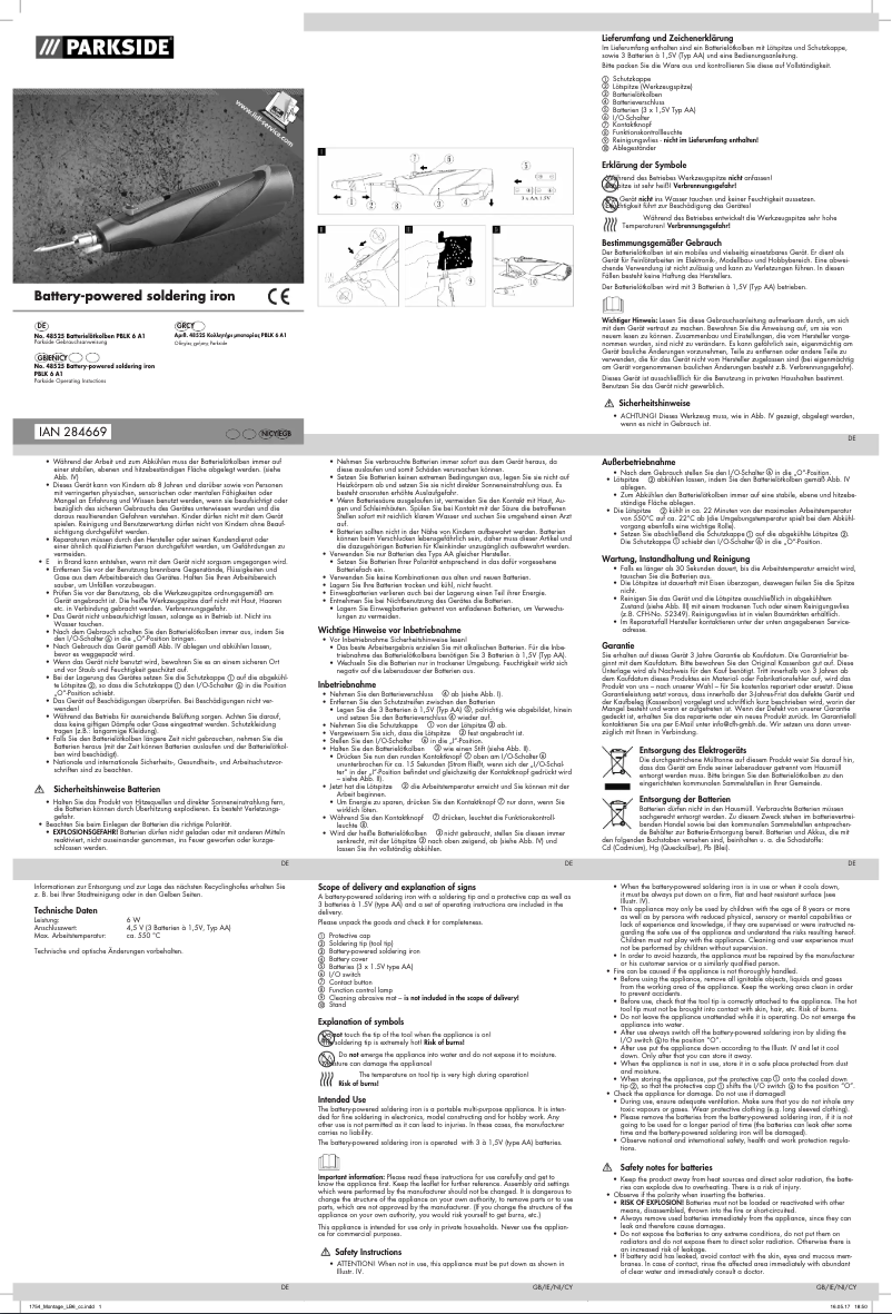 Image de la première page du manuel de l'appareil PBLK 6 A1