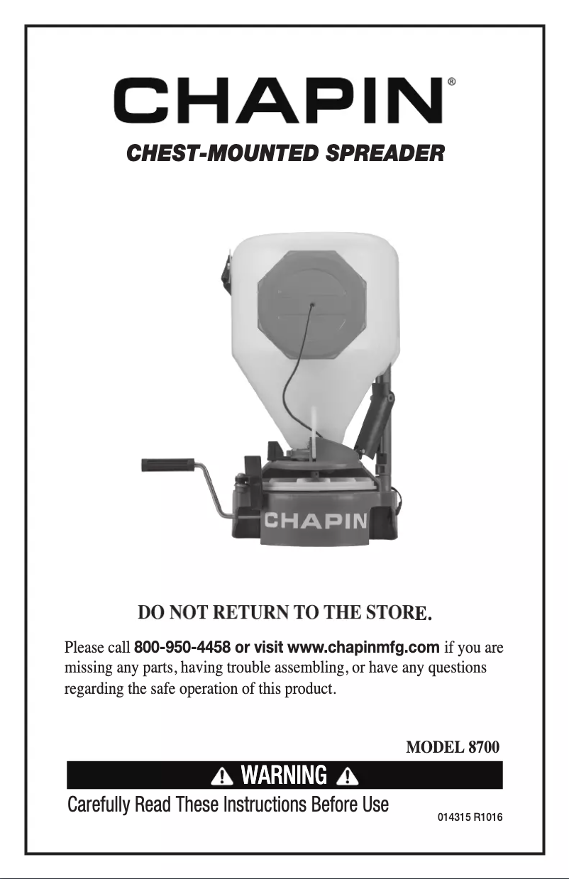 Page n°1 - Manuel utilisateur Chapin 8700a