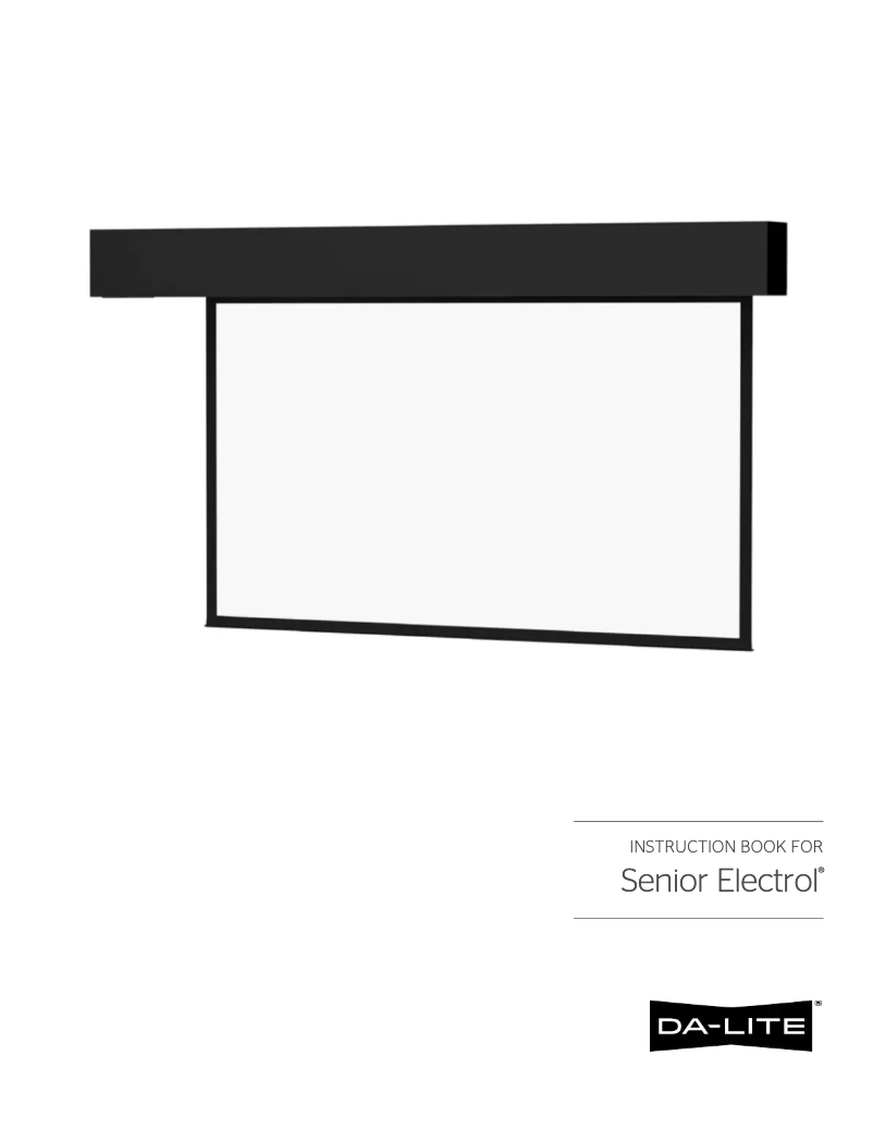 Page 1 de la notice Manuel utilisateur Da-Lite Senior Electrol