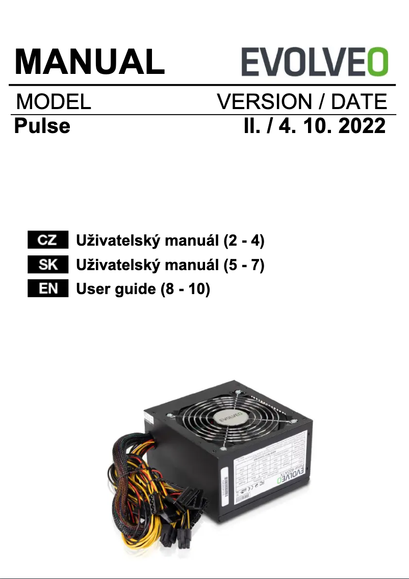 Image de la première page du manuel de l'appareil Pulse