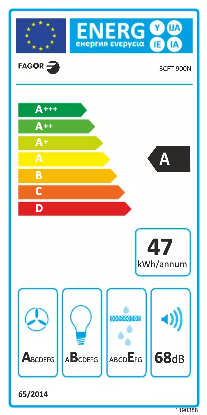 Page n°1 - Label énergétique Fagor 3CFT-900N