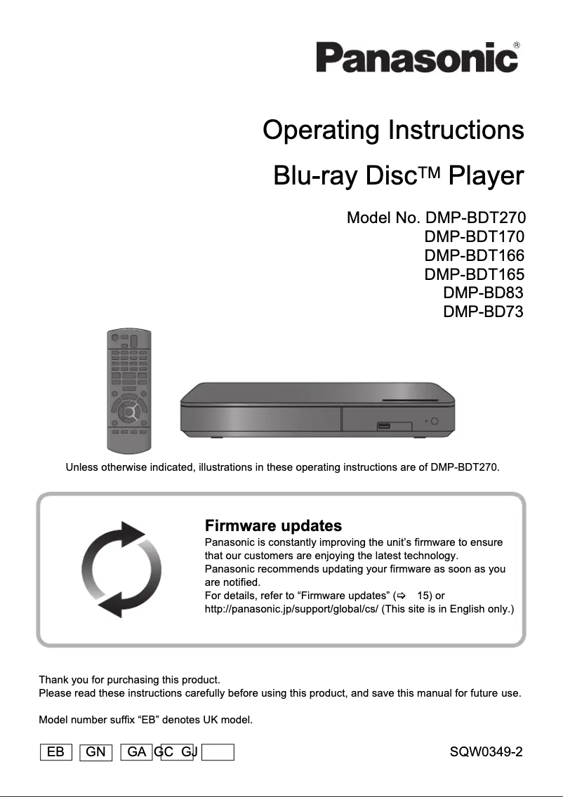 Page 1 of the manual User Manual Panasonic DMP-BD83GN