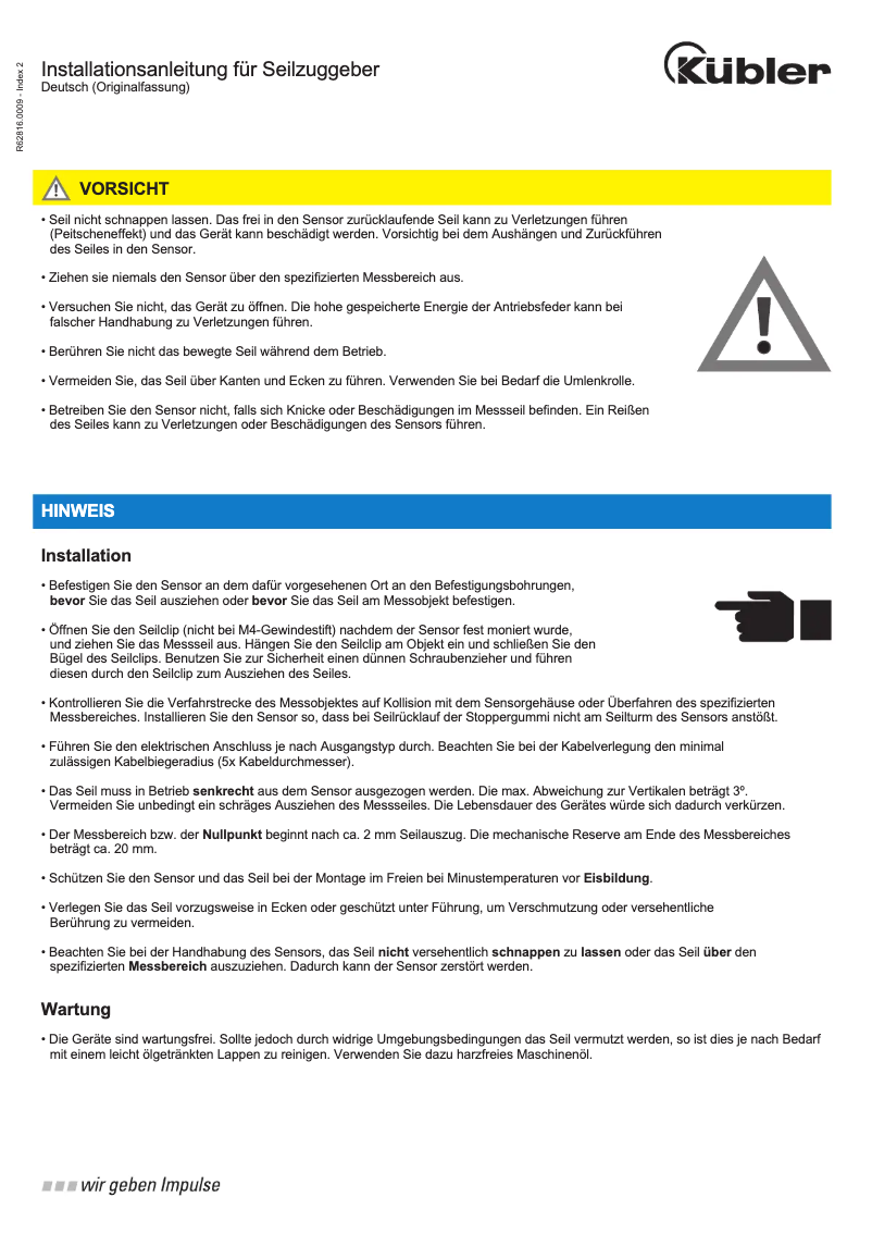 Page 1 de la notice Manuel utilisateur Kübler D5