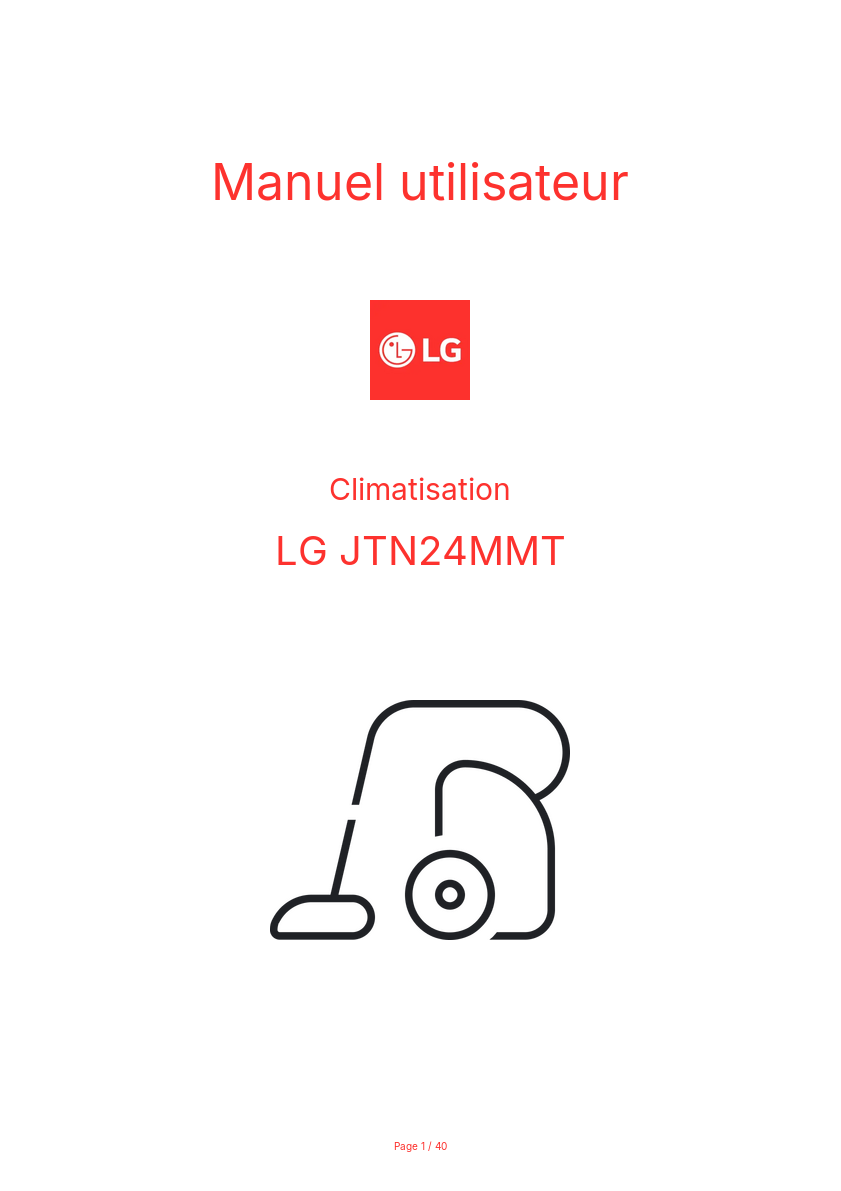 Image de la première page du manuel de l'appareil JTN24MMT