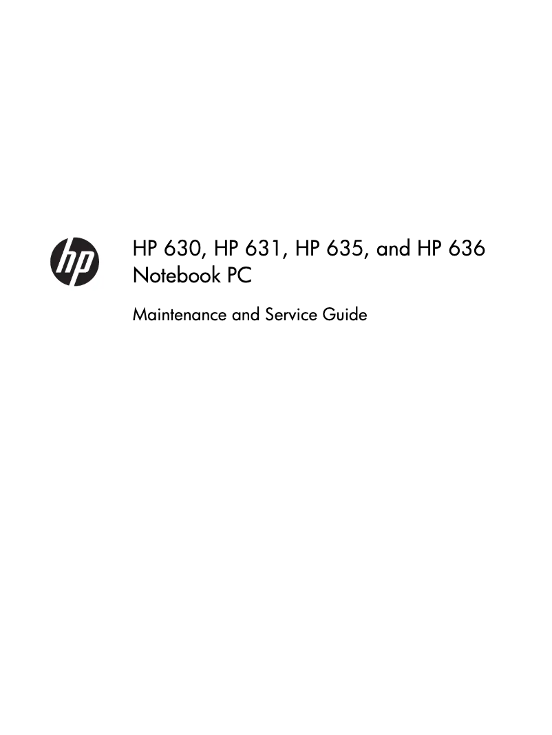 Page 1 de la notice Manuel d'utilisation et d'entretien HP 635