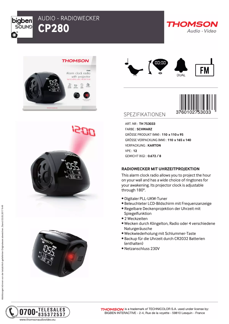 Image de la première page du manuel de l'appareil CP280