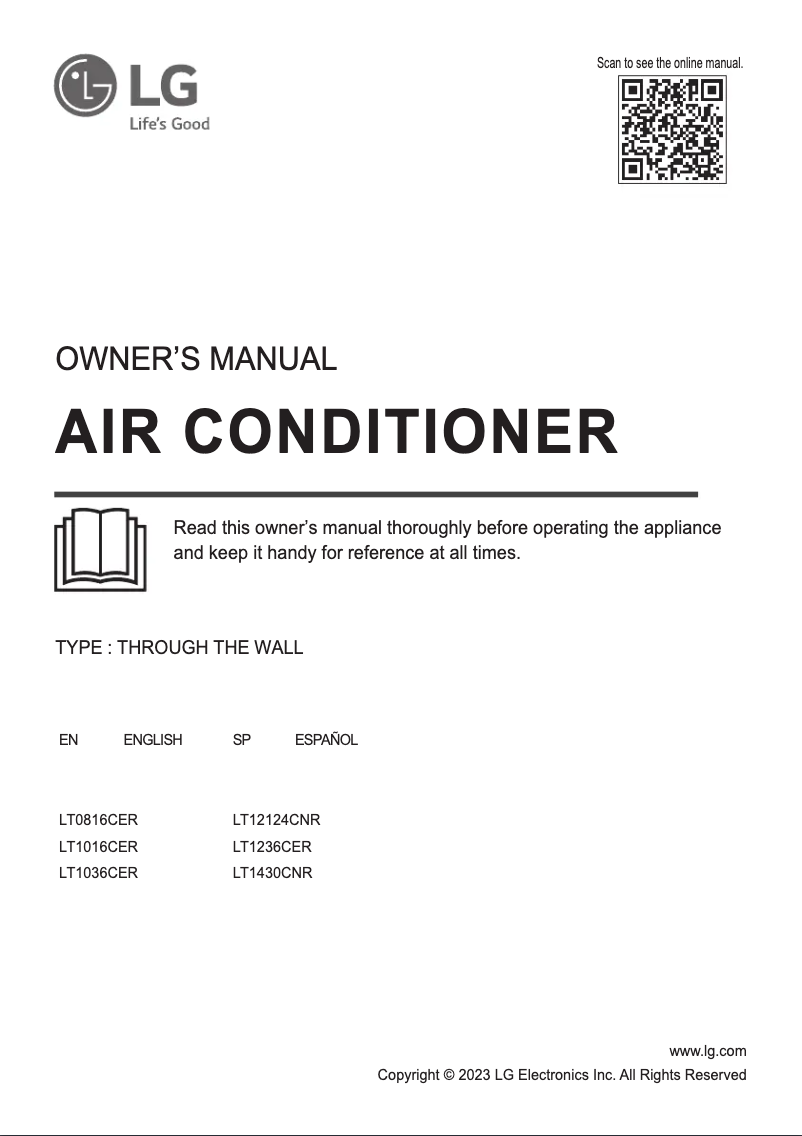 Page n°1 - Manuel utilisateur LG LT12124CNR