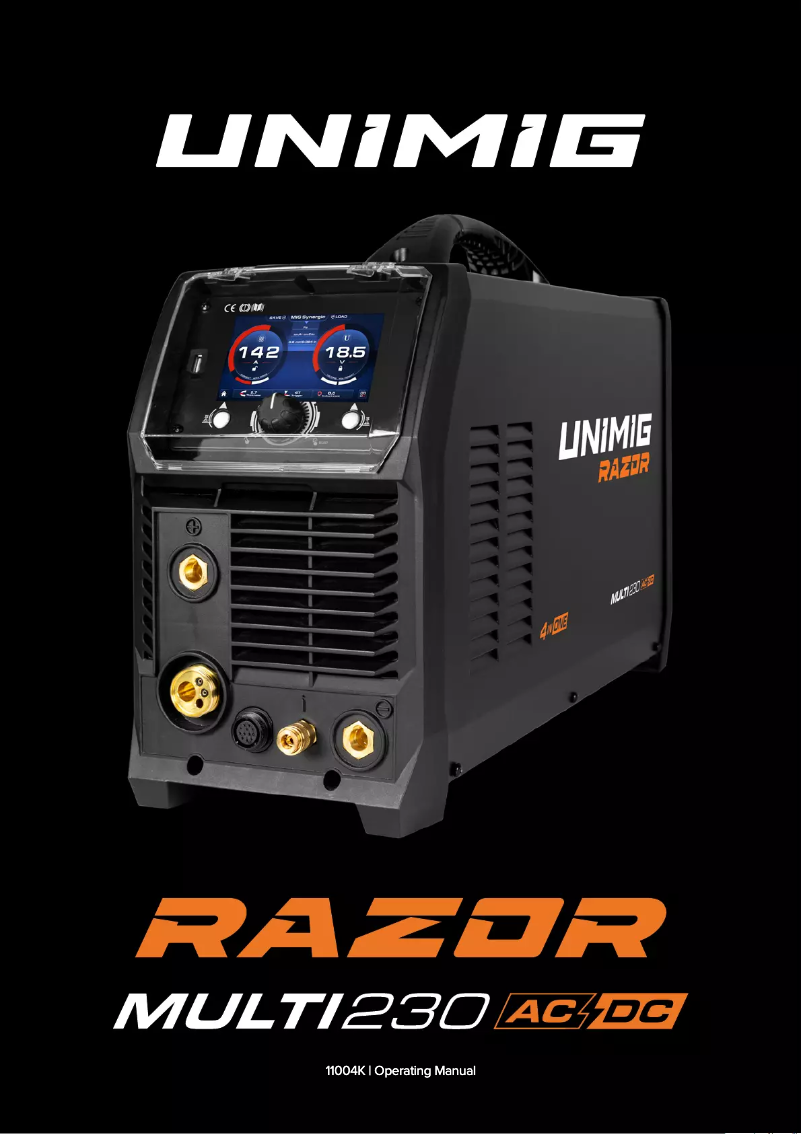 Page 1 de la notice Manuel utilisateur UNIMIG Razor Multi 230 AC/DC