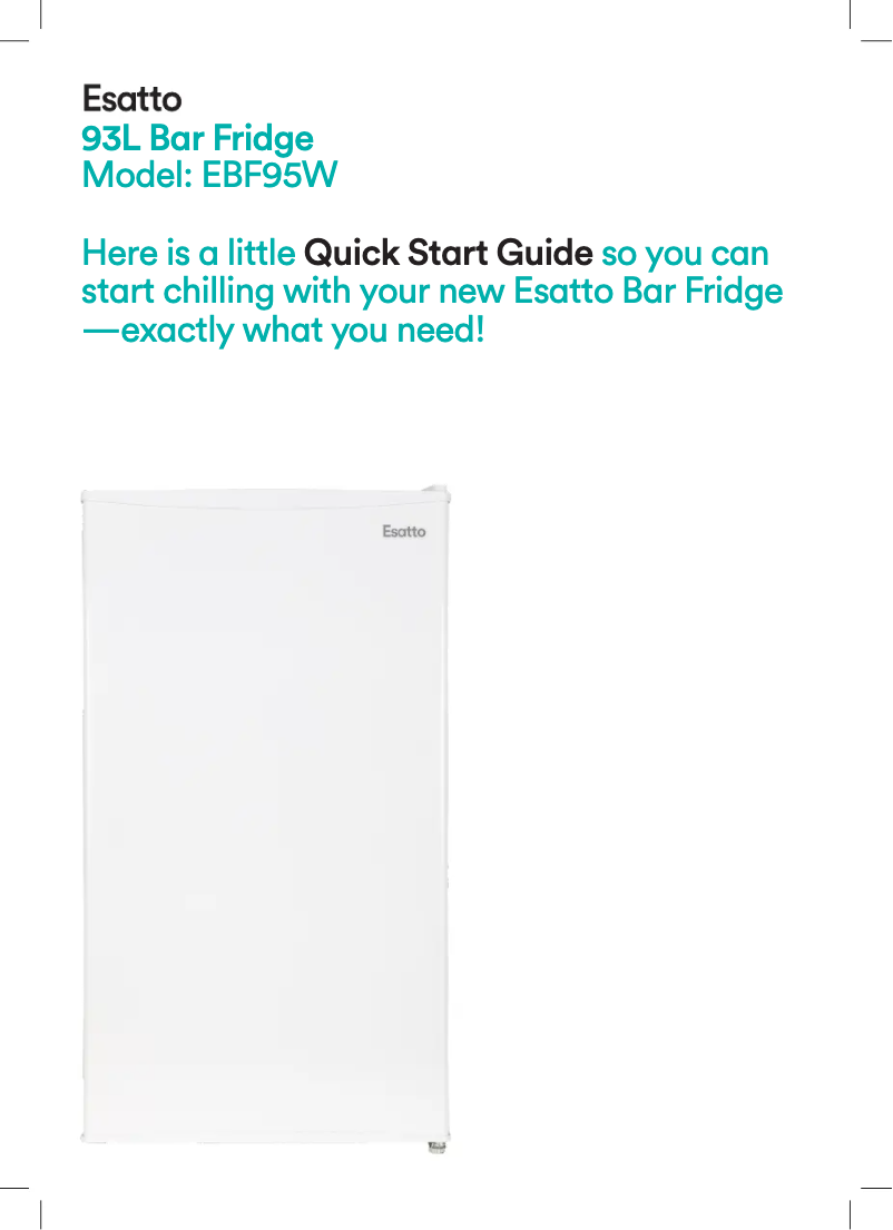 Page 1 de la notice Guide de démarrage rapide Esatto EBF95S