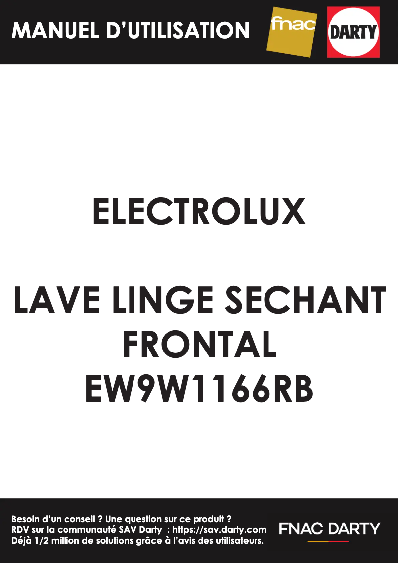 Page n°1 - Manuel utilisateur Electrolux EW9W1166RB