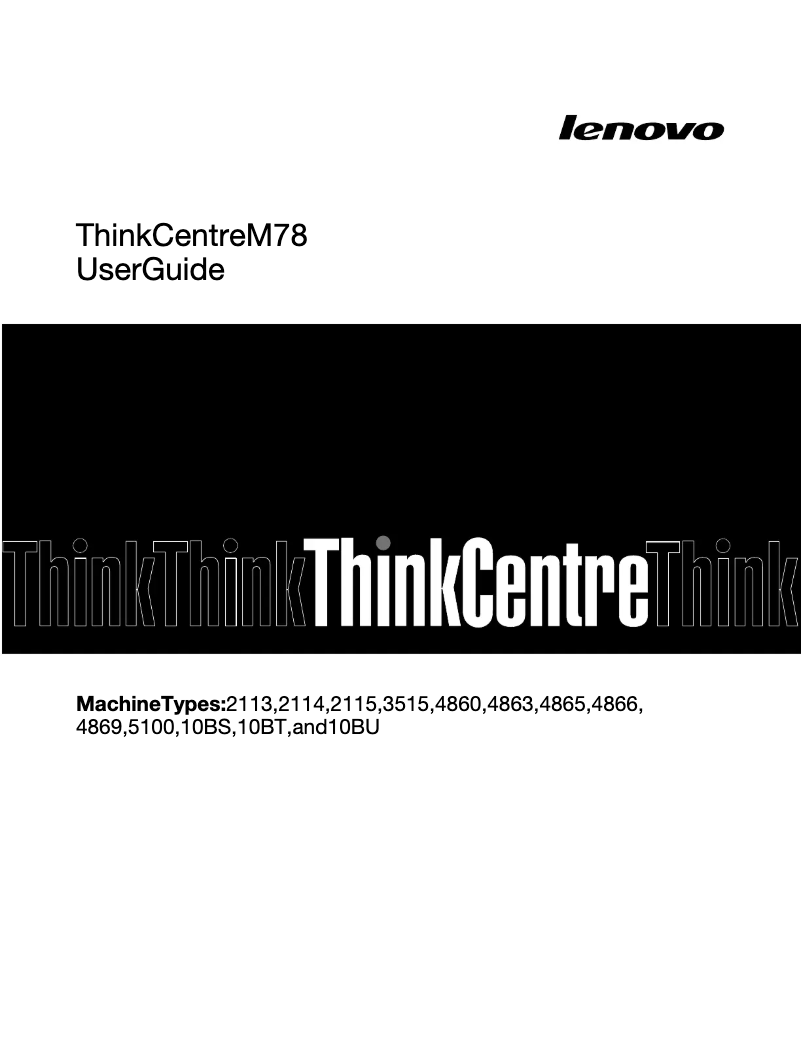 Image de la première page du manuel de l'appareil ThinkCentre M78