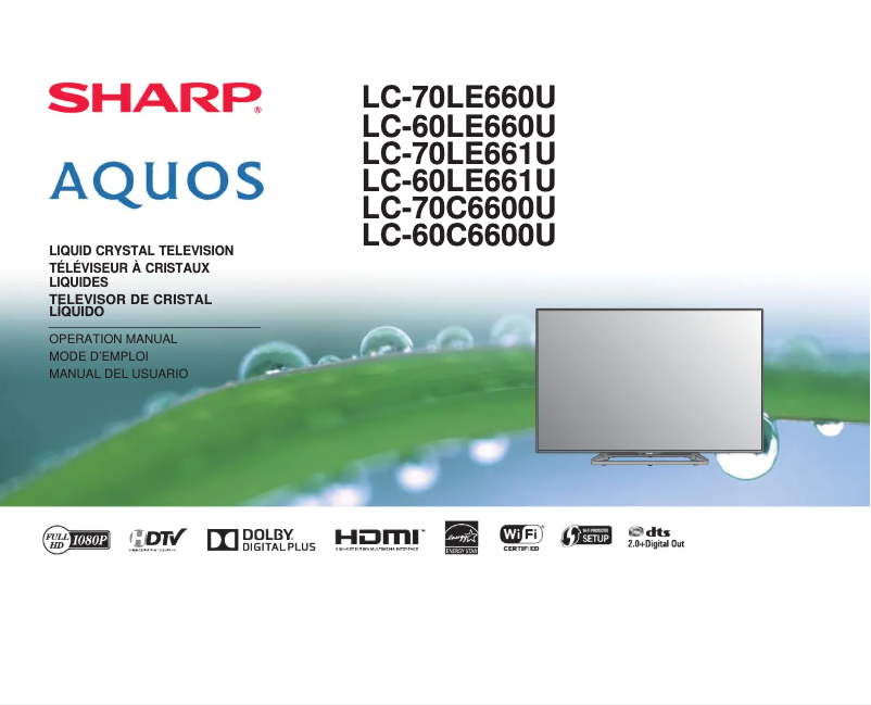 Page 1 de la notice Manuel utilisateur Sharp LC70LE661U