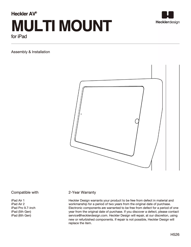 Page 1 de la notice Manuel utilisateur Heckler Design H526-BG