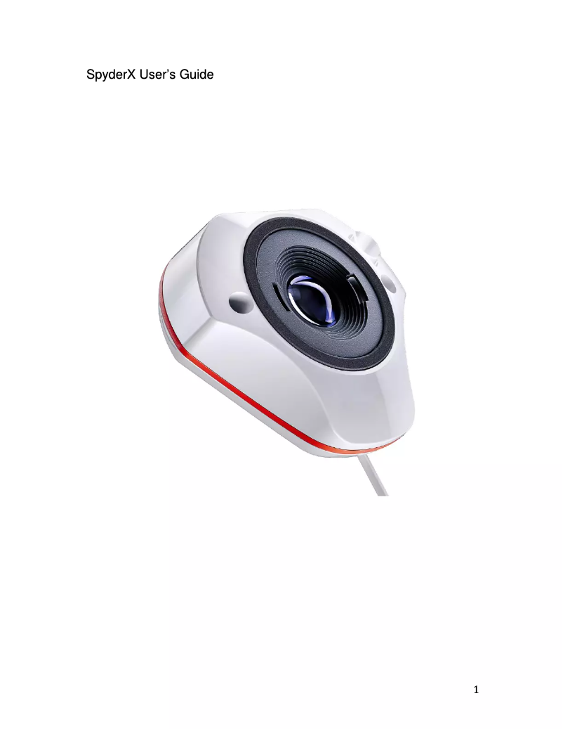 Image de la première page du manuel de l'appareil SpyderX Capture Pro