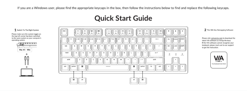 Page 1 de la notice Guide de démarrage rapide Keychron C1 Pro